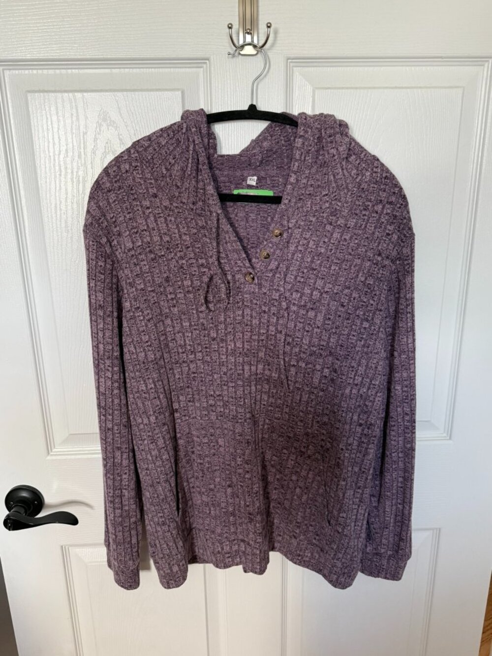 Amazon Purple Waffle Knit Pullover Hoodie